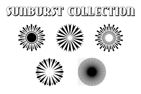 Sunburst icon. Burst vector. Sunburst set. Linear style. - vector illustration