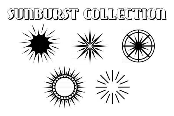 sunburst vector set