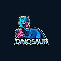 diseño de icono de logotipo de mascota de dinosaurio vector