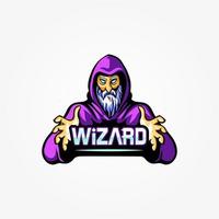 Wizard mascot logo icon design vector