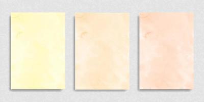 Set of watercolor peach beige yellow background vector