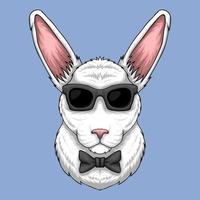 Rabbit eyeglasses vector illustration