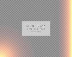 background with light leaks. Light isolated on transparent background. Vector illustration.