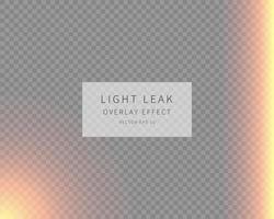 background with light leaks. Light isolated on transparent background. Vector illustration.