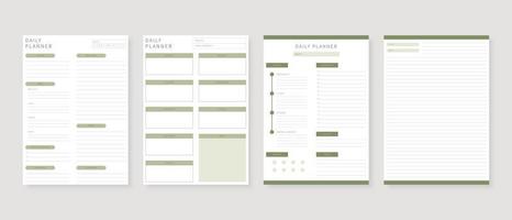 Modern planner template set. Set of planner and to do list. Monthly, weekly, daily planner template. Vector illustration.