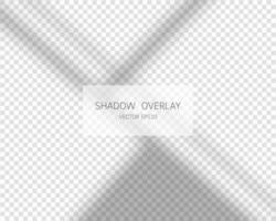 Shadow overlay effect. Natural shadows from window isolated on transparent background. Vector illustration.