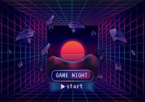 Game zone game icon on galaxy room background vector
