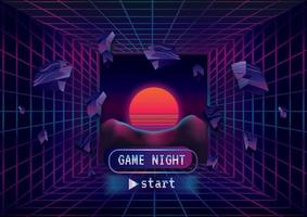 Game zone game icon on galaxy room background vector