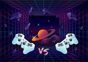 Game zone game icon on retro background vector