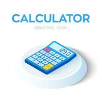 icono de calculadora. Icono de calculadora isométrica 3D. creado para móvil, web, decoración, productos impresos, aplicación. perfecto para diseño web, banner y presentación. vector