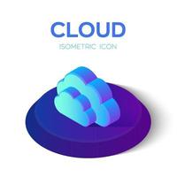 icono de nube. nube isométrica. creado para móvil, web, decoración, productos impresos, aplicación. perfecto para diseño web, banner y presentación. vector