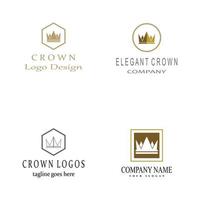 Diseño de ilustración de icono de vector de plantilla de logotipo de corona