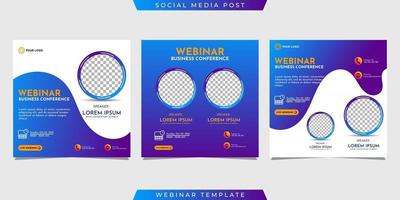 Creative design collection of social media story post templates on a blue and purple gradient background vector