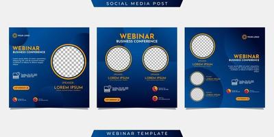 Creative design collection of social media story post templates on a dark blue gradient background vector