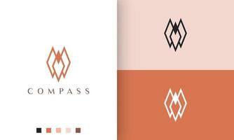direction or compass logo vector design with simple and minimalist style
