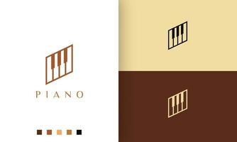 sencillo y moderno aprender piano logo o icono vector