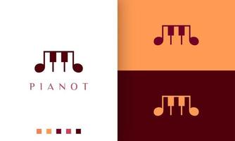 logotipo o icono de piano simple y moderno vector