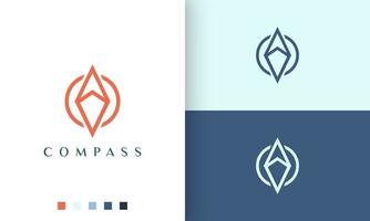 trip or adventure logo vector design with simple and modern compass circle shape