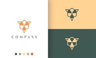 travel or navigation logo vector design with simple and modern compass shape