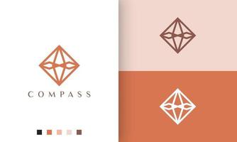 travel or adventure logo vector design with simple and modern compass shape