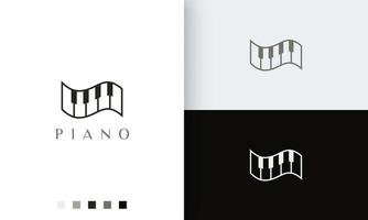 simple and modern piano logo or icon vector