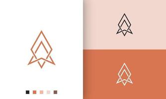 Diseño vectorial de logotipo explorador o brújula con estilo simple y moderno vector