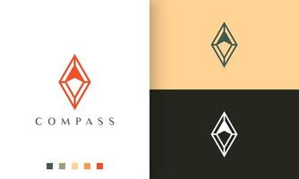 expedition or compass logo vector design with simple and modern style