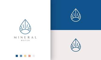 logotipo de agua o mineral en línea mono y forma única vector