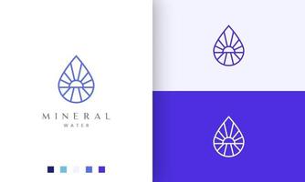 beach or water logo in simple mono line and modern style vector