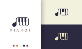 Logotipo o icono de compositor de piano simple y moderno. vector