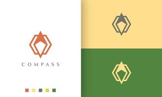 travel or adventure logo vector design with simple and modern compass shape