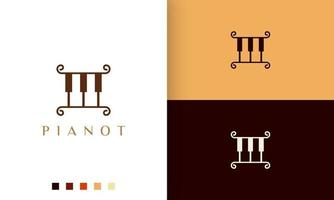 Logotipo o icono de compositor de piano simple y moderno. vector