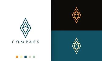 guide or adventure logo vector design with simple and modern compass shape