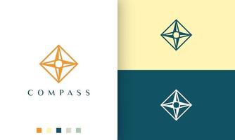 journey or adventure logo vector design with simple and modern compass shape
