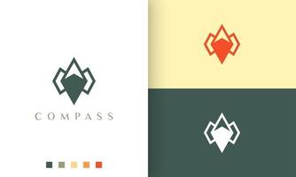 travel or navigation logo vector design with simple and modern compass shape