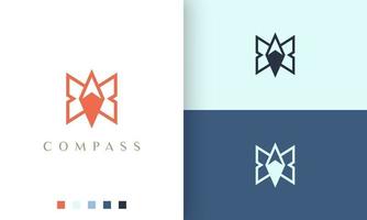 backpacker or adventure logo vector design with simple and modern compass shape