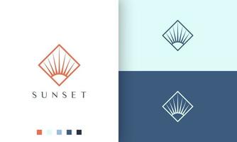 sun or solar logo in simple and modern style vector