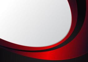 Abstract template red and black curve on white background. vector