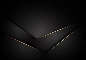 Abstract dark black color background overlapping layers decor golden lines with copy space for text. Luxury style. vector