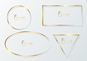 Set of cirle, ellipse,  rectangle, triangle, luxury frame on white background. vector