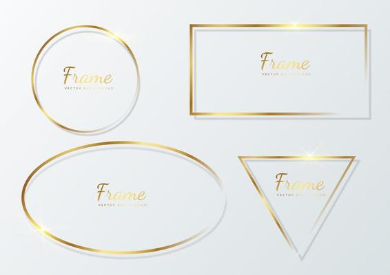 Set of cirle, ellipse,  rectangle, triangle, luxury frame on white background.