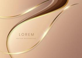 Abstract luxury background 3d overlapping with gold lines curve. Luxury style. vector