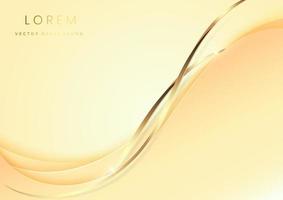 Abstract luxury background 3d overlapping with gold lines curve. Luxury style. vector