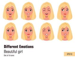 Businesswoman making different face gestures