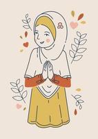 Happy young Muslim girl vector