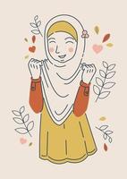 Happy young Muslim girl vector