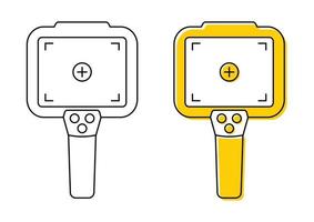 Thermal camera. Body temperature checks by infrared thermographic camera. Thermal Imaging Systems. Scan people's temperature. Detection of coronavirus. Measurement of fever. Vector