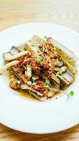 Fried spicy razor clams photo