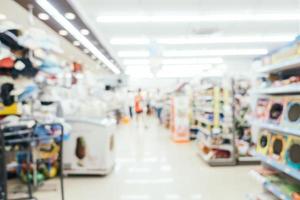 Interior de supermercado borroso abstracto foto