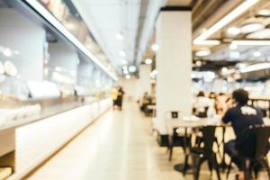 Abstract blur and defocused food court center of department store photo